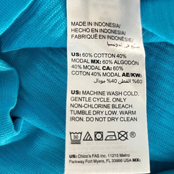 Chico's 2-Piece Set Turquoise Slim Crop Pants & Tank Top NWT - Picture 9 of 16